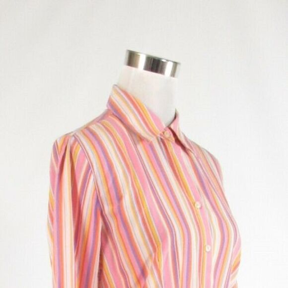 White PERRY ELLIS button down blouse 8 - Picture 4 of 8